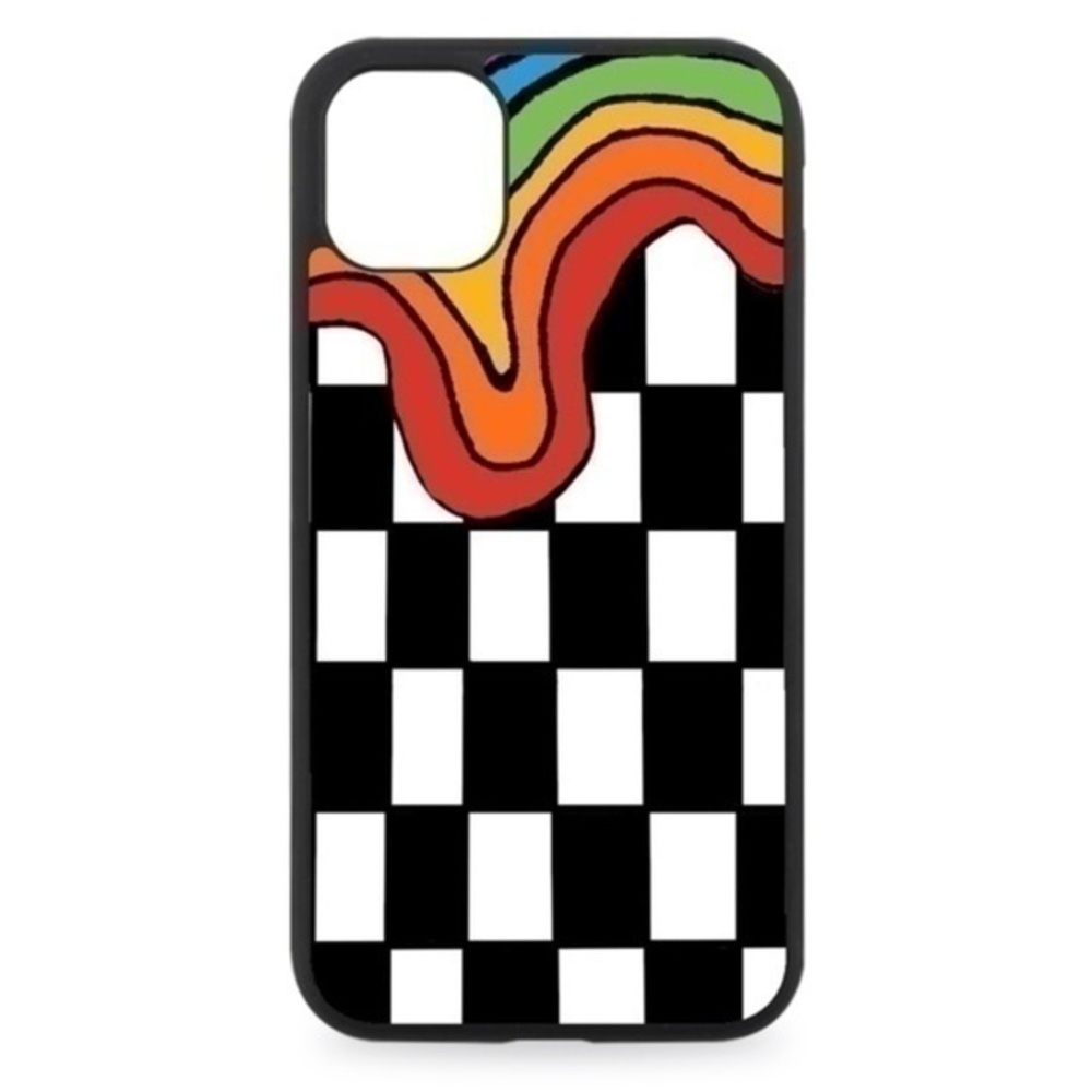 Rainbow Drip Checkered Phone Case